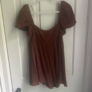 Princess Polly Babydoll Romper in Brown — Comfy and Flowy — Size 8